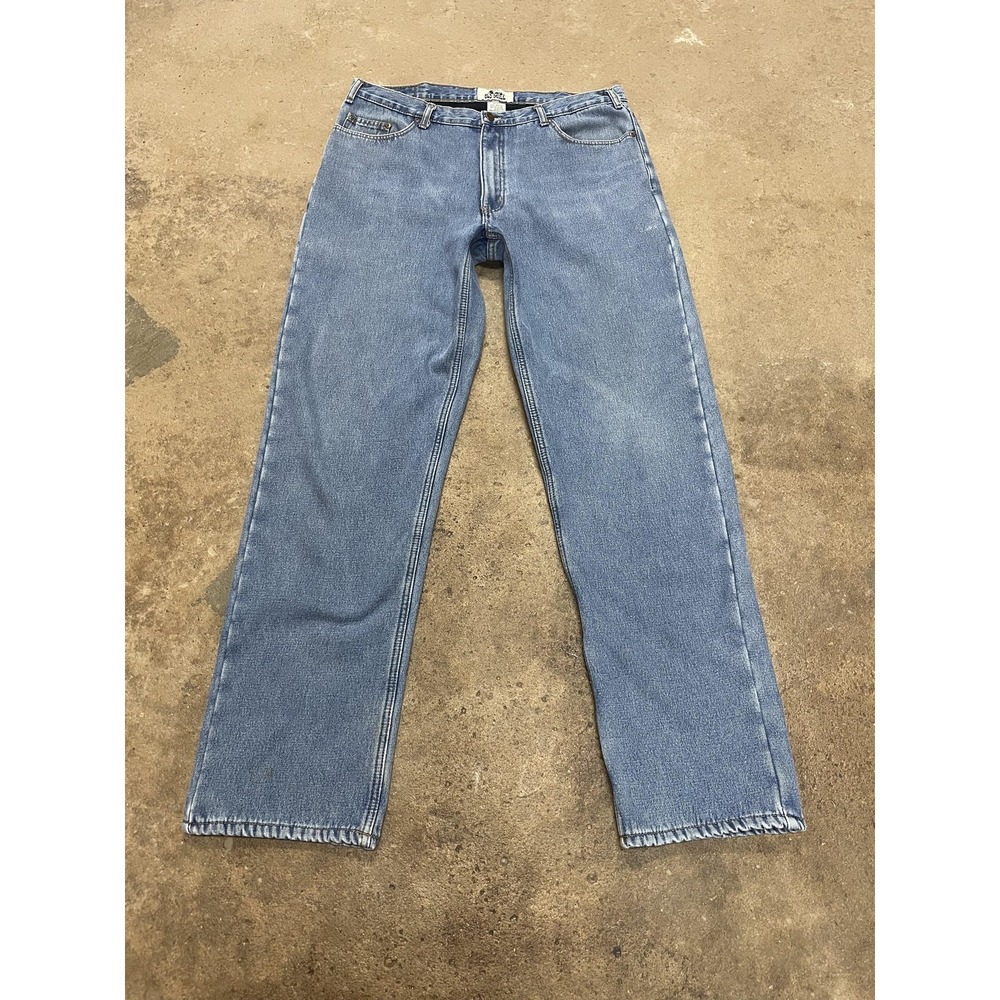 Old Mill Jeans Mens 38x36 Medium Wash Blue Insulated Lined‎ Straight Zip Fly